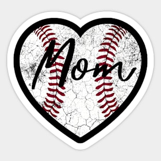 Baseball Softball Heart Mom Mother'S Day Sticker